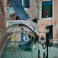link to A Maze in Venice a mixed media artwork by Kelly Irving, Canadian artist