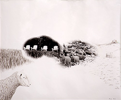 link to Arcadia V a mixed media art work by Kelly Irving, Pender Island, BC
